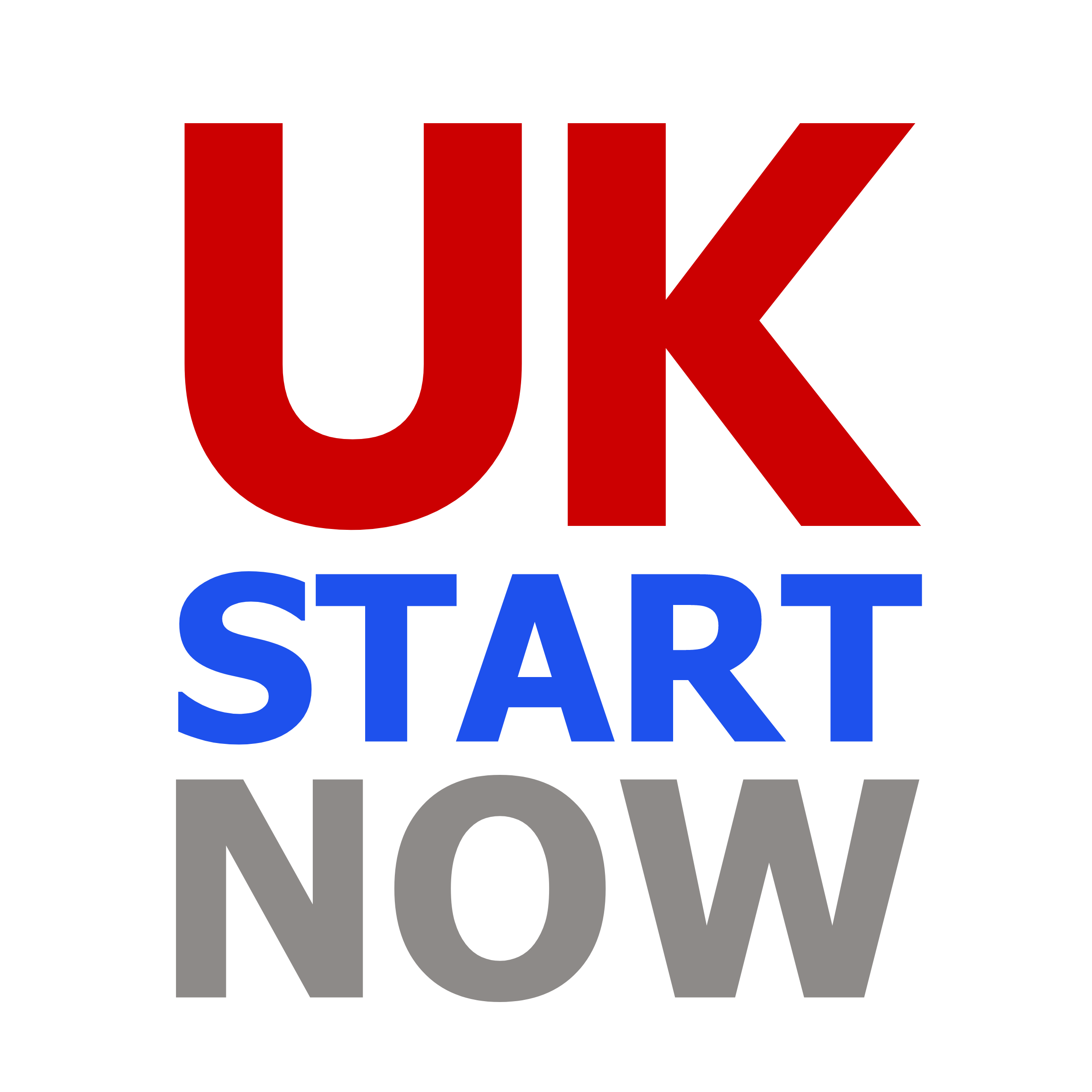 The vertical version of the official UK Start Now logo.